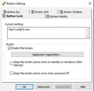 Button konfigurieren im Fujitsu Lifebook Application Panel